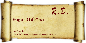 Ruge Diána névjegykártya